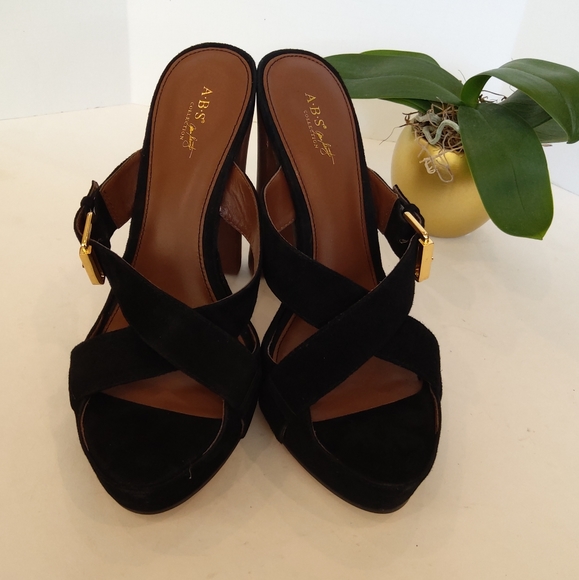 A.B.C. Black suede sandals Y2k - Picture 4 of 16